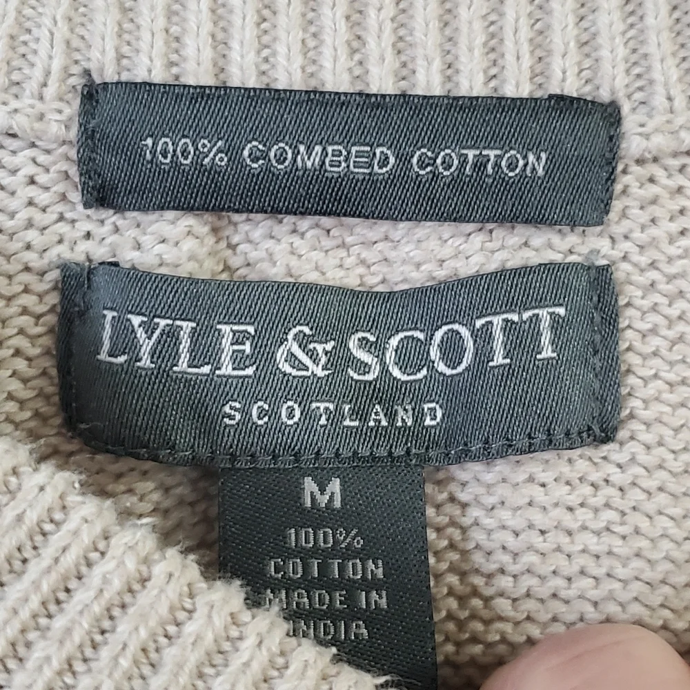 LYLE & SCOTT SCOTLAND 100% COMBED COTTON KNIT SWEATER MENS MED.